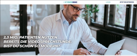 CyberDoc bietet zunchst eine Videosprechstunden an, weitere Angebote sollen folgen (Foto: Screenshot cyberdoc.de/arzt)